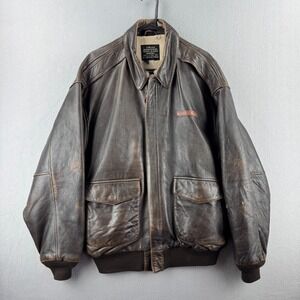 Vintage Avirex Jacket Mens XL Brown Leather A-2 Bomber Flight US Army Air Forces